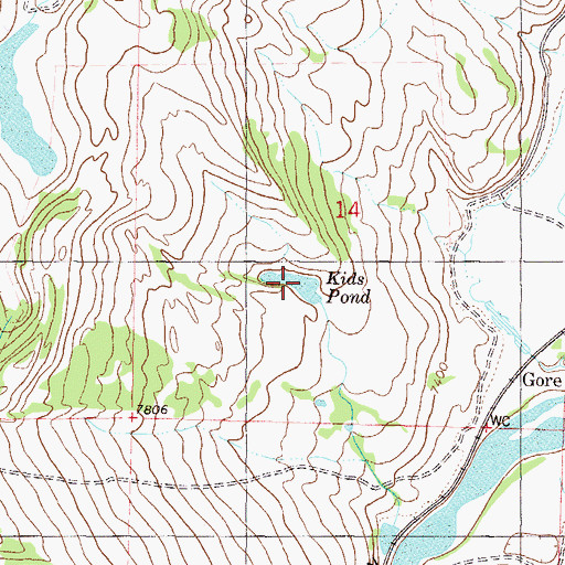 Topographic Map of Kids Pond, CO