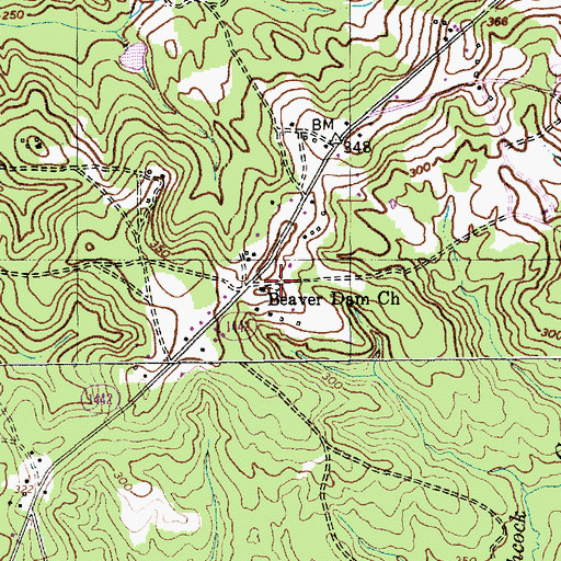 Topographic Map of Beaver Dam Cemetery, NC