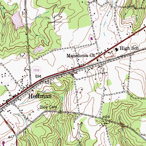 Topographic Map of Fletcher Chapel, NC