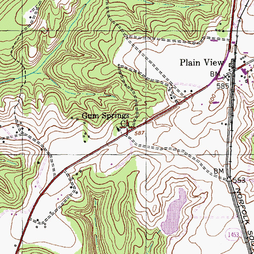 Topographic Map of Gum Springs Cemetery, NC