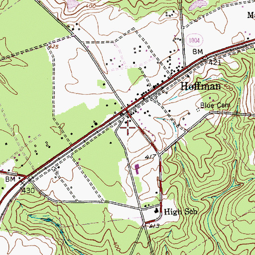 Topographic Map of Hoffman Baptist Church, NC