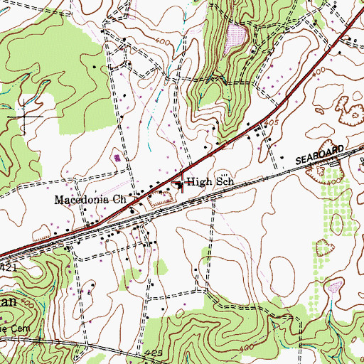 Topographic Map of Hoffman High School (historical), NC