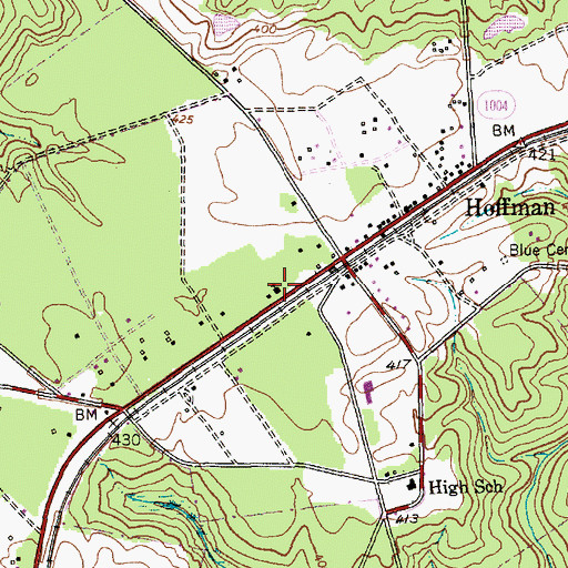 Topographic Map of Hoffman Methodist Episcopal Church, NC