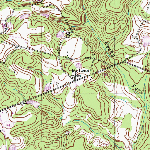 Topographic Map of McLean Cemetery, NC