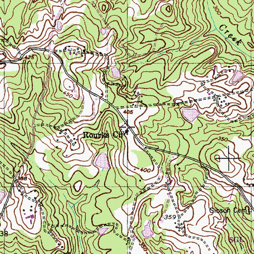 Topographic Map of Rourks Cemetery, NC