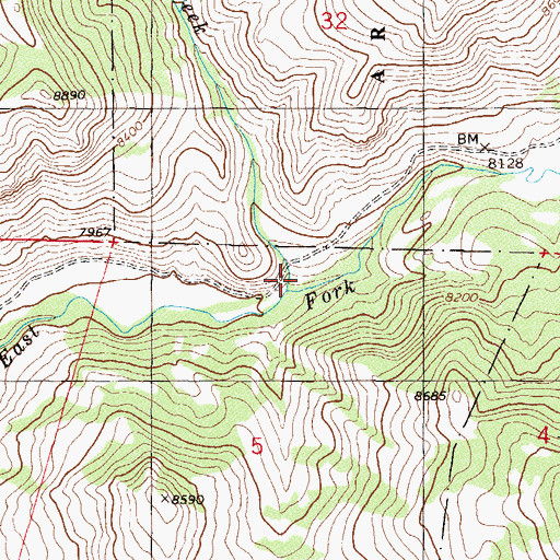 Topographic Map of Monument Creek, CO