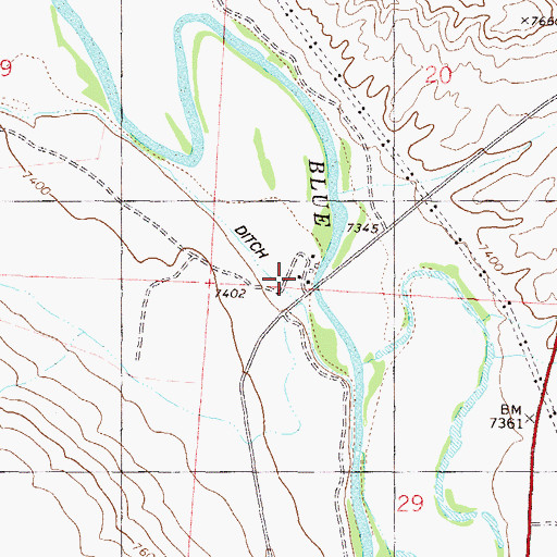 Topographic Map of Yust Ranch, CO