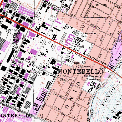 Topographic Map of Chet Holifield Branch County of Los Angeles Public Library, CA