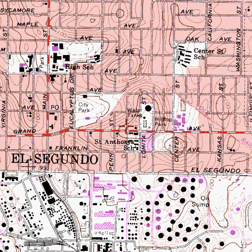 Topographic Map of Church of Christ, CA