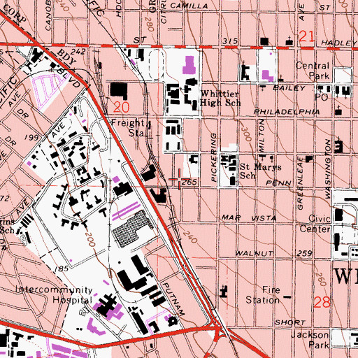 Topographic Map of Church of God, CA