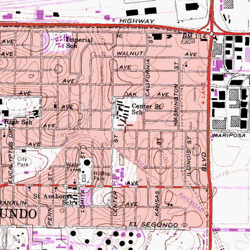Topographic Map of The Church of Jesus Christ of Latter Day Saints, CA