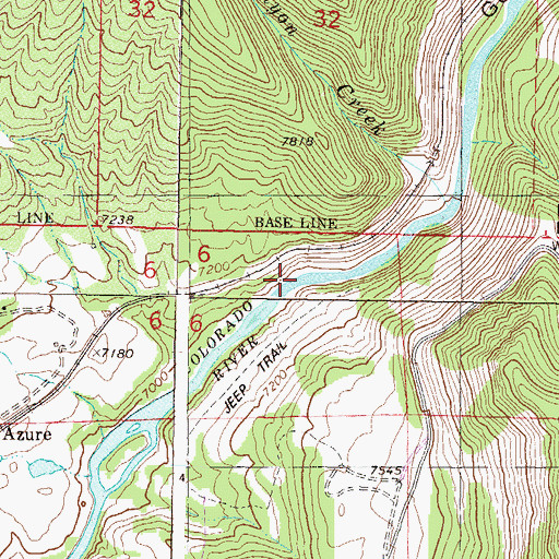 Topographic Map of Gore Canyon, CO