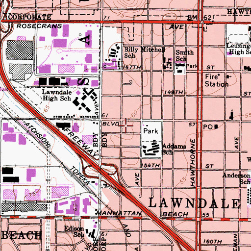 Topographic Map of Kingdom Hall of Jehovahs Witnesses, CA