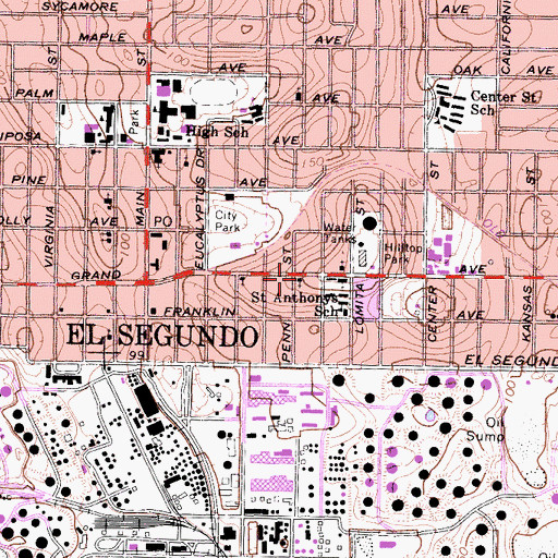 Topographic Map of Kingdom Hall of Jehovahs Witnesses, CA