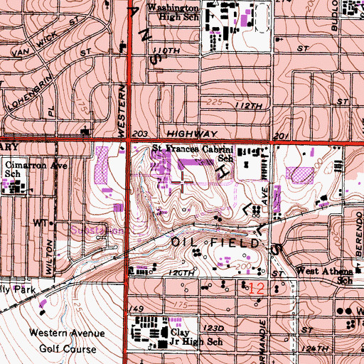 Topographic Map of Los Angeles Southwest College, CA