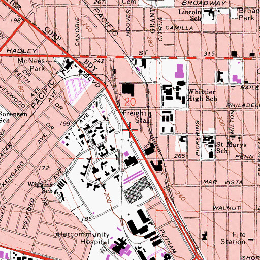 Topographic Map of Mexican Friends Church (historical), CA