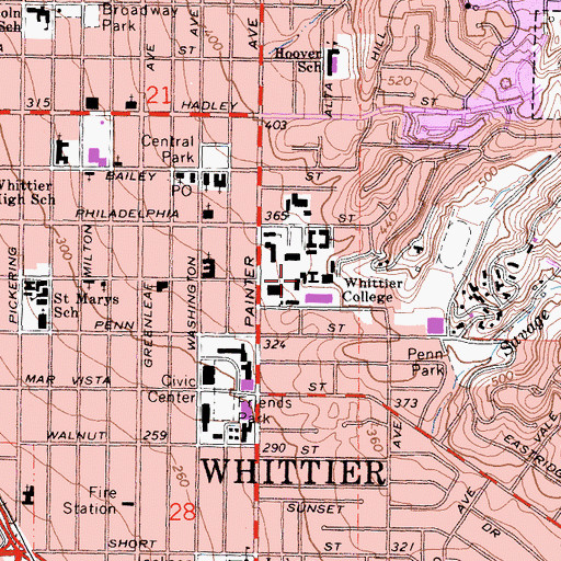 Topographic Map of Naylor Hospital, CA