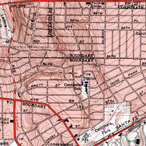 Topographic Map of North Park, CA