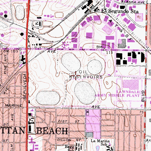 Topographic Map of Radisson Plaza Golf Course, CA