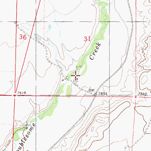 Topographic Map of Grimes Ranch, CO