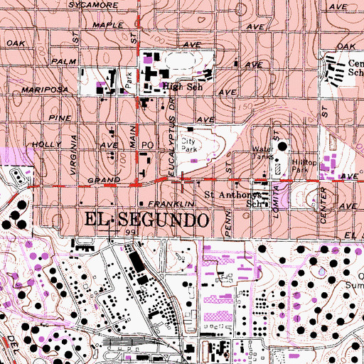 Topographic Map of Reorganized Church of Jesus Christ of Latter Day Saints, CA