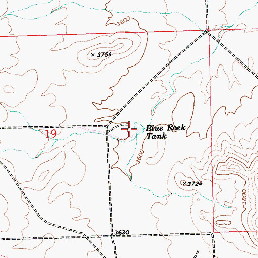 Topographic Map of Blue Rock Tank, AZ