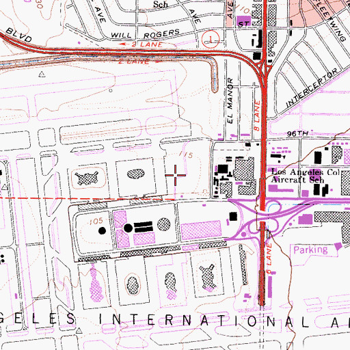 Topographic Map of Terminal 1, CA