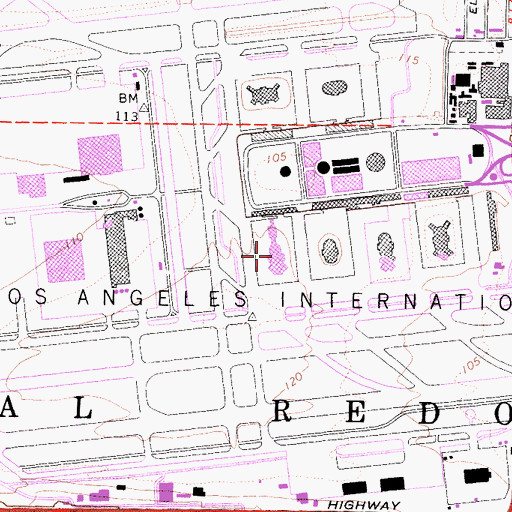 Topographic Map of Terminal 4, CA