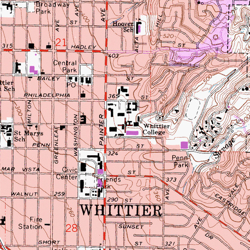 Topographic Map of Wardman Gymnasium, CA