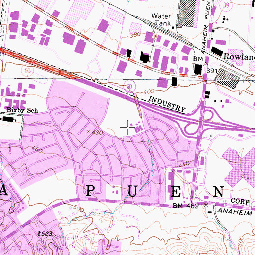 Topographic Map of Wedgeworth Elementary School, CA