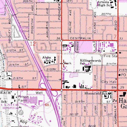 Topographic Map of Bloomfield Park, CA