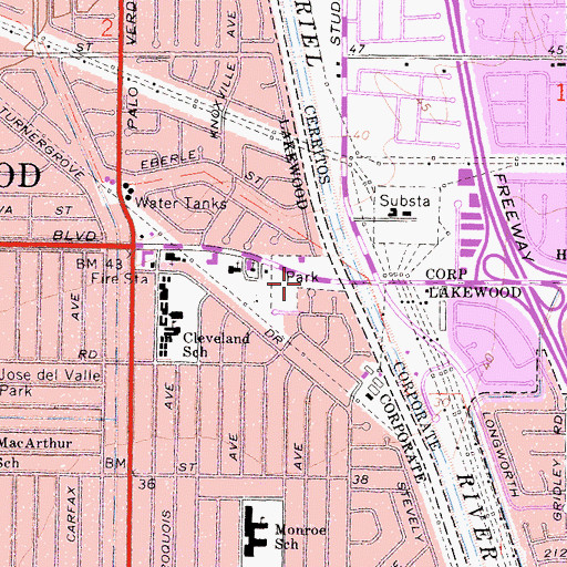 Topographic Map of Boyar Park, CA