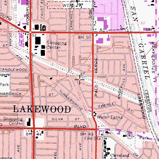 Topographic Map of Candleverde Park, CA