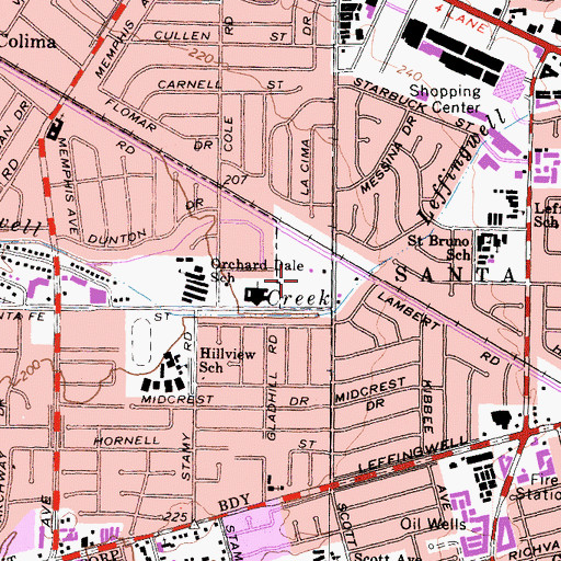 Topographic Map of Parnell Park, CA