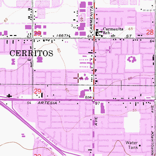 Topographic Map of Cecil B Stowers Elementary School, CA