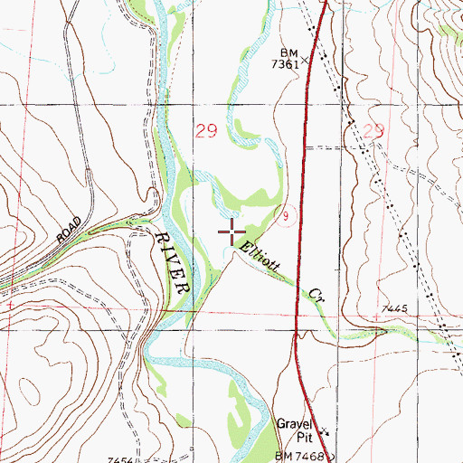 Topographic Map of Elliott Creek, CO