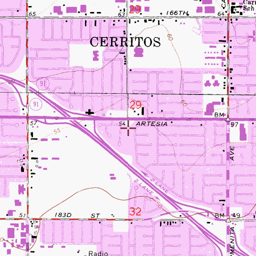 Topographic Map of Saddleback Park, CA