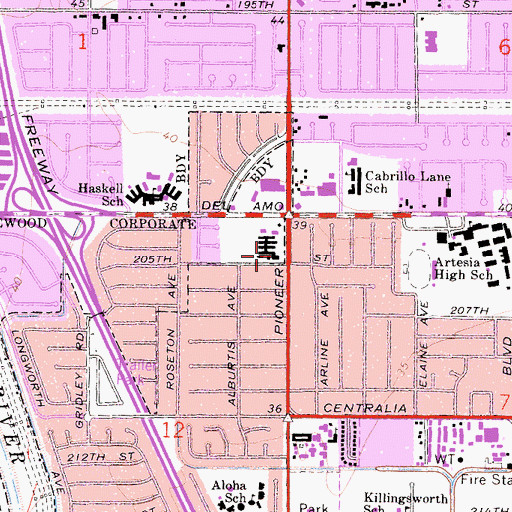 Topographic Map of Willow Elementary School, CA