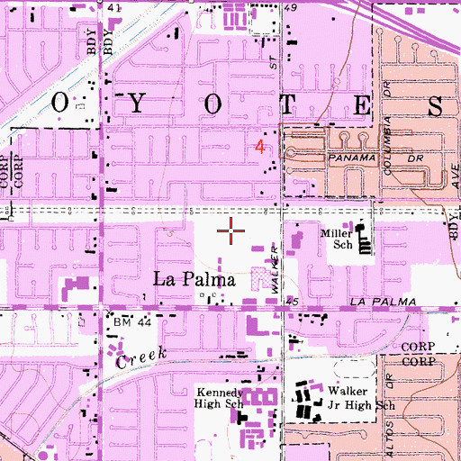 Topographic Map of Central Park, CA