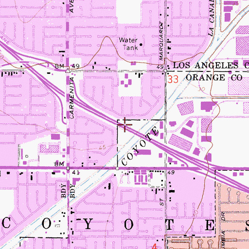 Topographic Map of Rainbow Park, CA