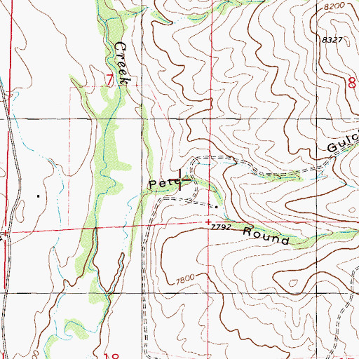 Topographic Map of Round Gulch, CO