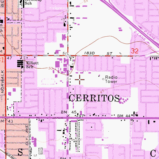 Topographic Map of Heritage Park, CA