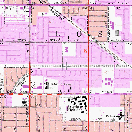 Topographic Map of Jacob Street Park, CA