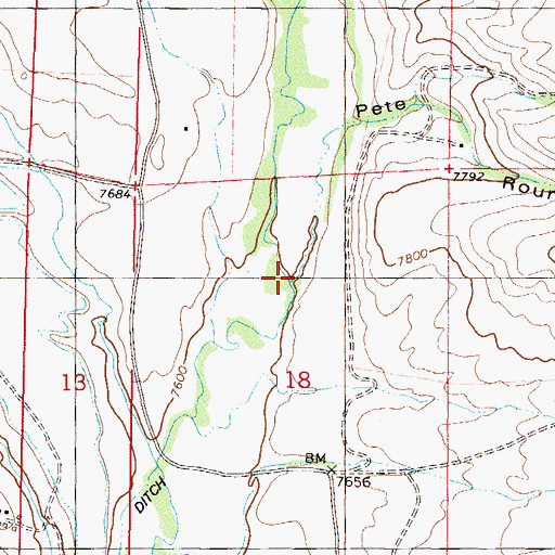 Topographic Map of Pete Gulch, CO