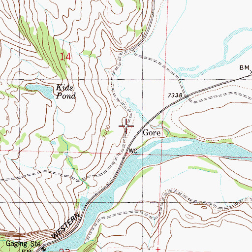 Topographic Map of Gore, CO