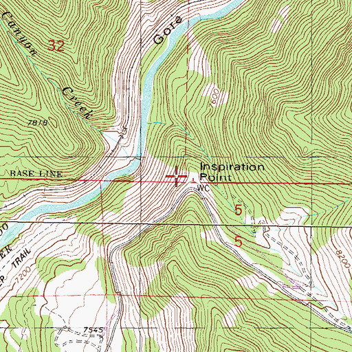 Topographic Map of Inspiration Point, CO