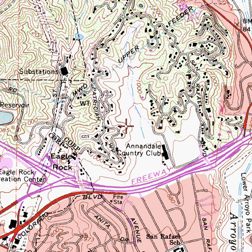 Topographic Map of Annandale Golf Course, CA