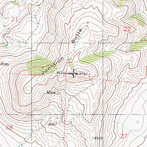 Topographic Map of Junction Butte, CO