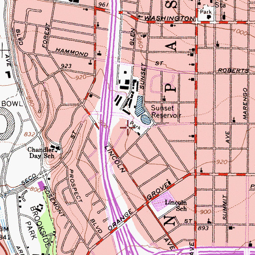 Topographic Map of Brenner Park, CA