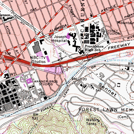 Topographic Map of Buena Vista Park, CA